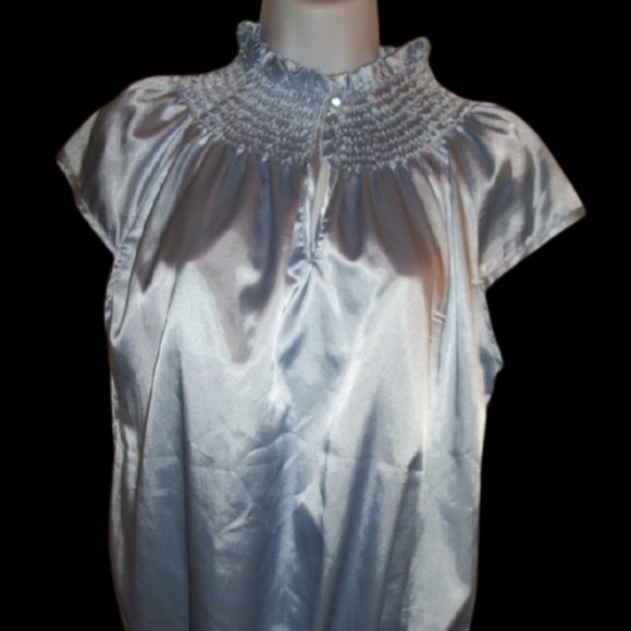 Le Chateau Blue Satin Top Small